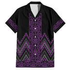 Purple Aotearoa Mangopare Kowhaiwhai and Niho Taniwha Hawaiian Shirt Maori New Zealand
