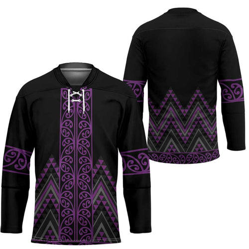 Purple Aotearoa Mangopare Kowhaiwhai Niho Taniwha Hockey Jersey Maori New Zealand - Aussie Hoodie