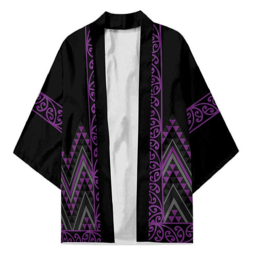Purple Aotearoa Mangopare Kowhaiwhai Niho Taniwha Kimono Maori New Zealand - Aussie Hoodie