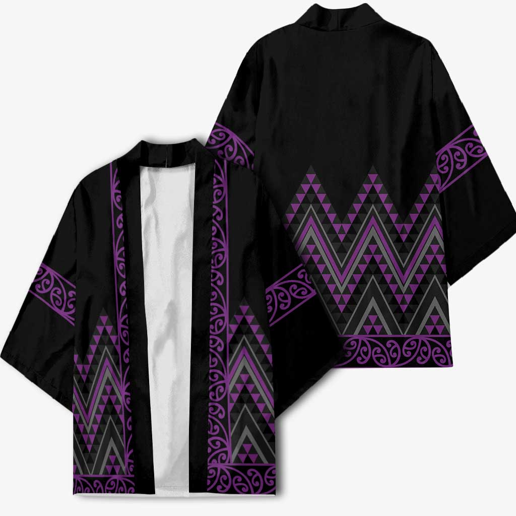 Purple Aotearoa Mangopare Kowhaiwhai Niho Taniwha Kimono Maori New Zealand - Aussie Hoodie