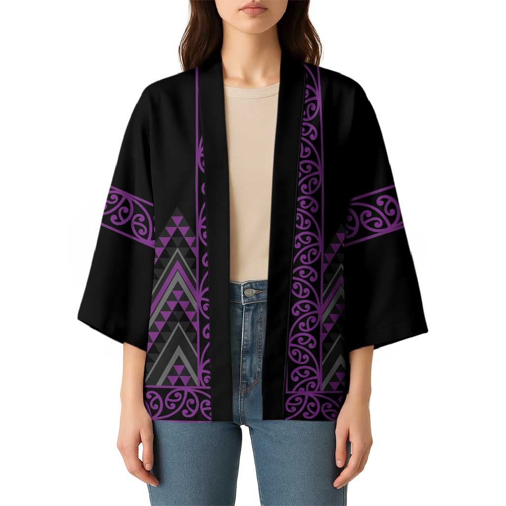 Purple Aotearoa Mangopare Kowhaiwhai Niho Taniwha Kimono Maori New Zealand - Aussie Hoodie