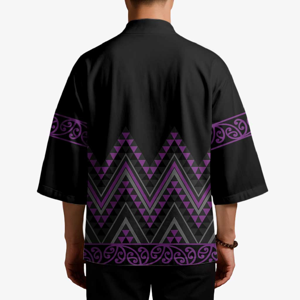 Purple Aotearoa Mangopare Kowhaiwhai Niho Taniwha Kimono Maori New Zealand - Aussie Hoodie