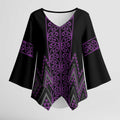 Purple Aotearoa Mangopare Kowhaiwhai Niho Taniwha Kimono Sleeve Blouse Maori New Zealand - Aussie Hoodie