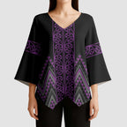 Purple Aotearoa Mangopare Kowhaiwhai Niho Taniwha Kimono Sleeve Blouse Maori New Zealand - Aussie Hoodie