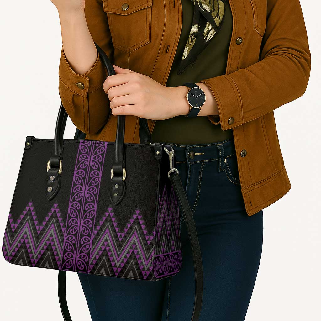 Purple Aotearoa Mangopare Kowhaiwhai Niho Taniwha Leather Bag Maori New Zealand - Aussie Hoodie