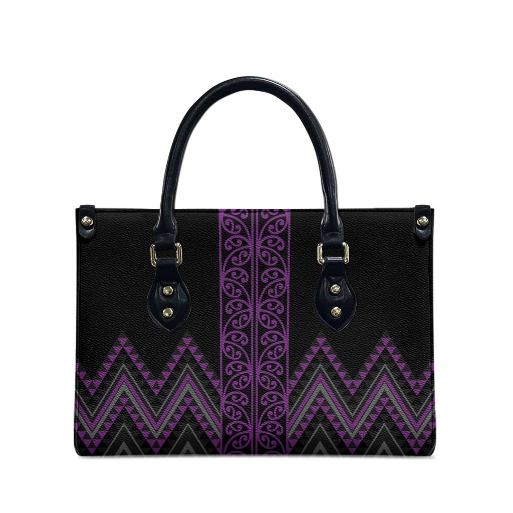 Purple Aotearoa Mangopare Kowhaiwhai Niho Taniwha Leather Bag Maori New Zealand - Aussie Hoodie