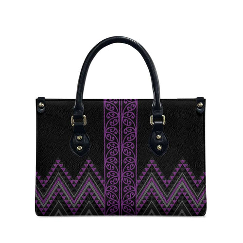 Purple Aotearoa Mangopare Kowhaiwhai Niho Taniwha Leather Bag Maori New Zealand - Aussie Hoodie