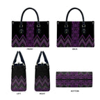 Purple Aotearoa Mangopare Kowhaiwhai Niho Taniwha Leather Bag Maori New Zealand - Aussie Hoodie
