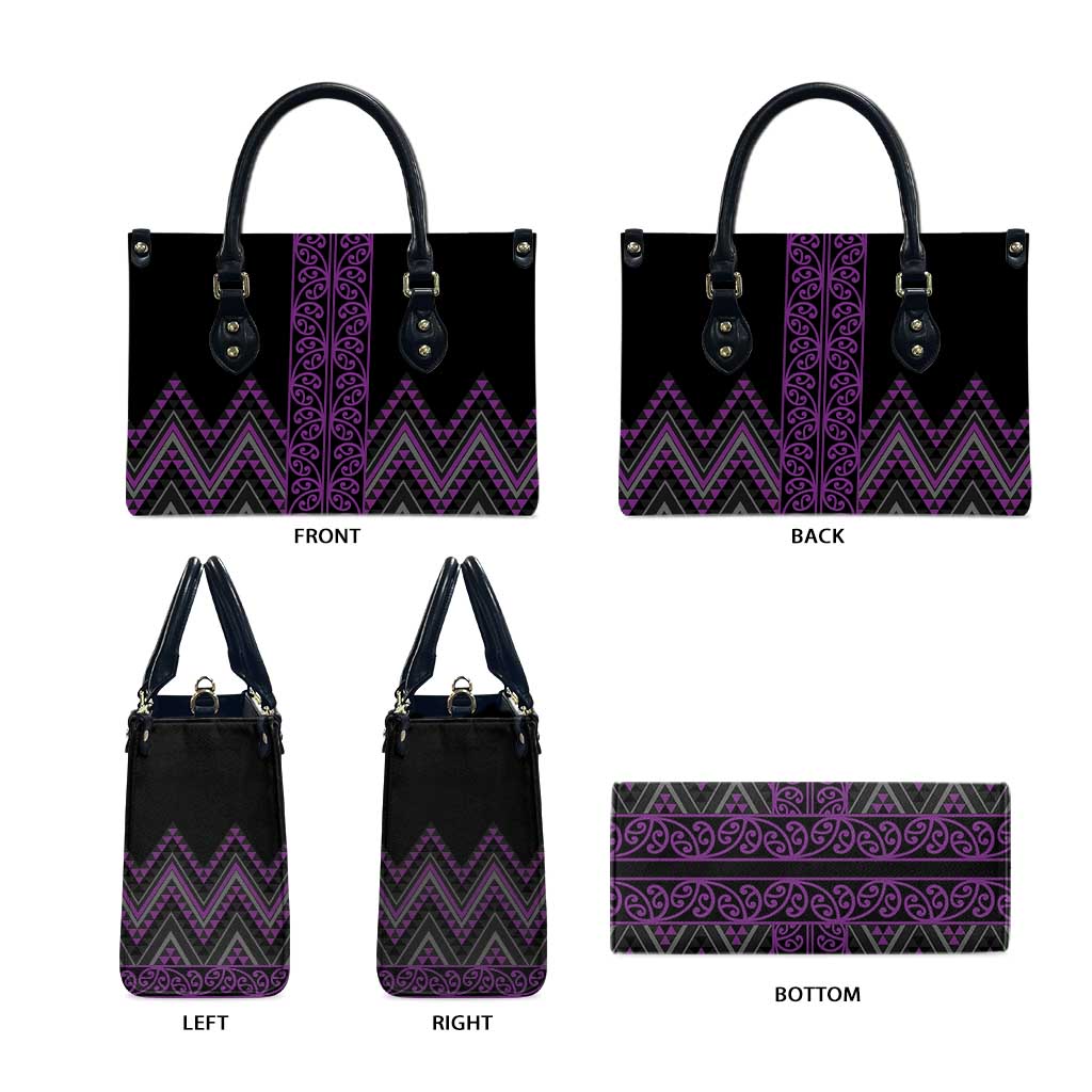 Purple Aotearoa Mangopare Kowhaiwhai Niho Taniwha Leather Bag Maori New Zealand - Aussie Hoodie
