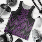 Purple Aotearoa Mangopare Kowhaiwhai and Niho Taniwha Men Tank Top Maori New Zealand