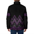 Purple Aotearoa Mangopare Kowhaiwhai Niho Taniwha Padded Jacket Maori New Zealand - Aussie Hoodie