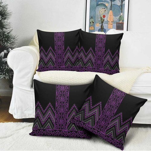 Purple Aotearoa Mangopare Kowhaiwhai Niho Taniwha Pillow Cover Maori New Zealand - Aussie Hoodie