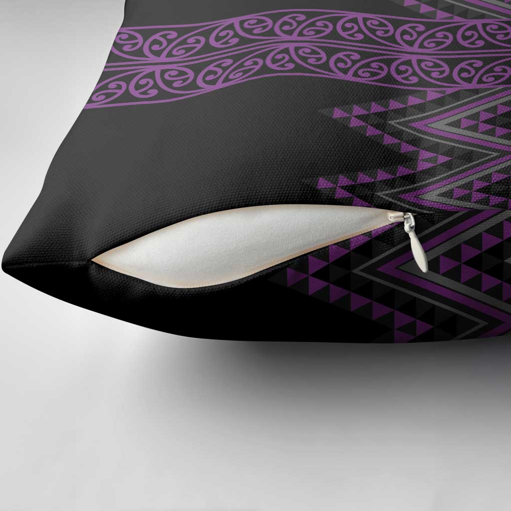 Purple Aotearoa Mangopare Kowhaiwhai Niho Taniwha Pillow Cover Maori New Zealand - Aussie Hoodie