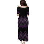 Purple Aotearoa Mangopare Kowhaiwhai and Niho Taniwha Puletasi Maori New Zealand