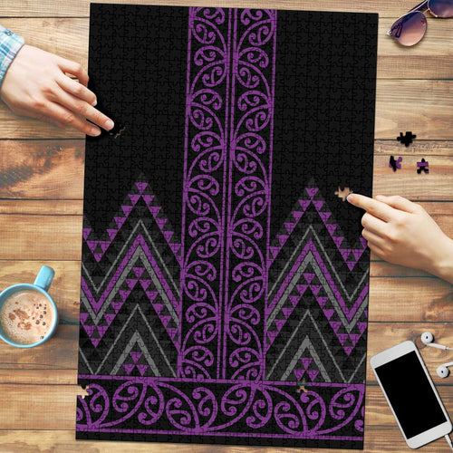 Purple Aotearoa Mangopare Kowhaiwhai Niho Taniwha Puzzle Maori New Zealand - Aussie Hoodie