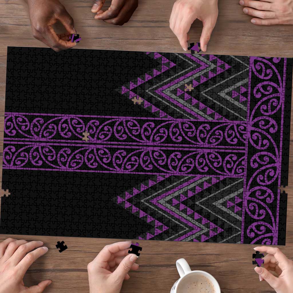 Purple Aotearoa Mangopare Kowhaiwhai Niho Taniwha Puzzle Maori New Zealand - Aussie Hoodie