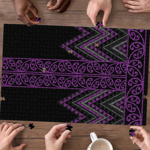 Purple Aotearoa Mangopare Kowhaiwhai Niho Taniwha Puzzle Maori New Zealand - Aussie Hoodie