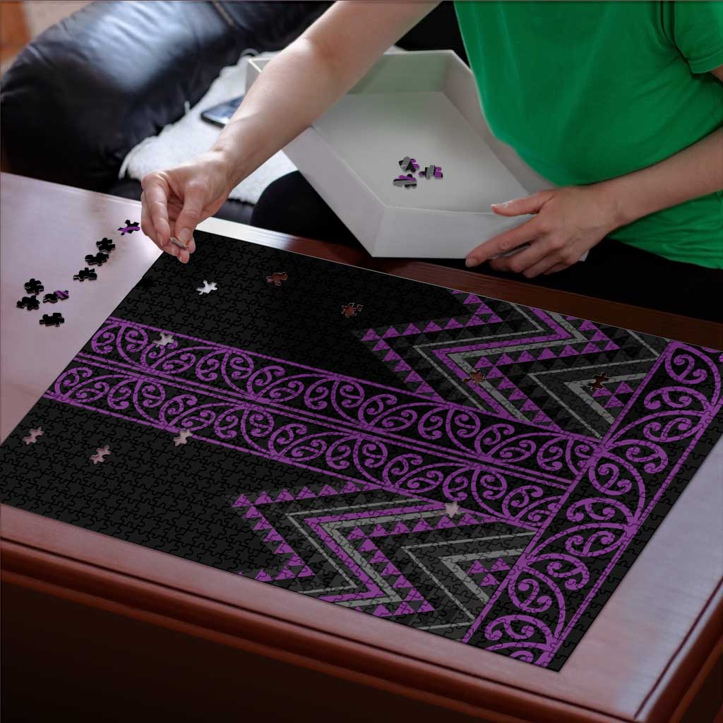 Purple Aotearoa Mangopare Kowhaiwhai Niho Taniwha Puzzle Maori New Zealand - Aussie Hoodie