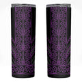 Purple Aotearoa Mangopare Kowhaiwhai and Niho Taniwha Skinny Tumbler Maori New Zealand