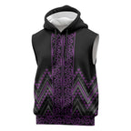 Purple Aotearoa Mangopare Kowhaiwhai Niho Taniwha Sleeveless Hoodie Maori New Zealand - Aussie Hoodie