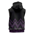 Purple Aotearoa Mangopare Kowhaiwhai Niho Taniwha Sleeveless Hoodie Maori New Zealand - Aussie Hoodie