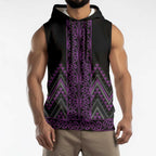 Purple Aotearoa Mangopare Kowhaiwhai Niho Taniwha Sleeveless Hoodie Maori New Zealand - Aussie Hoodie