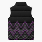 Purple Aotearoa Mangopare Kowhaiwhai Niho Taniwha Sleeveless Puffer Jacket Maori New Zealand - Aussie Hoodie