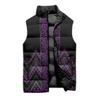 Purple Aotearoa Mangopare Kowhaiwhai Niho Taniwha Sleeveless Puffer Jacket Maori New Zealand - Aussie Hoodie