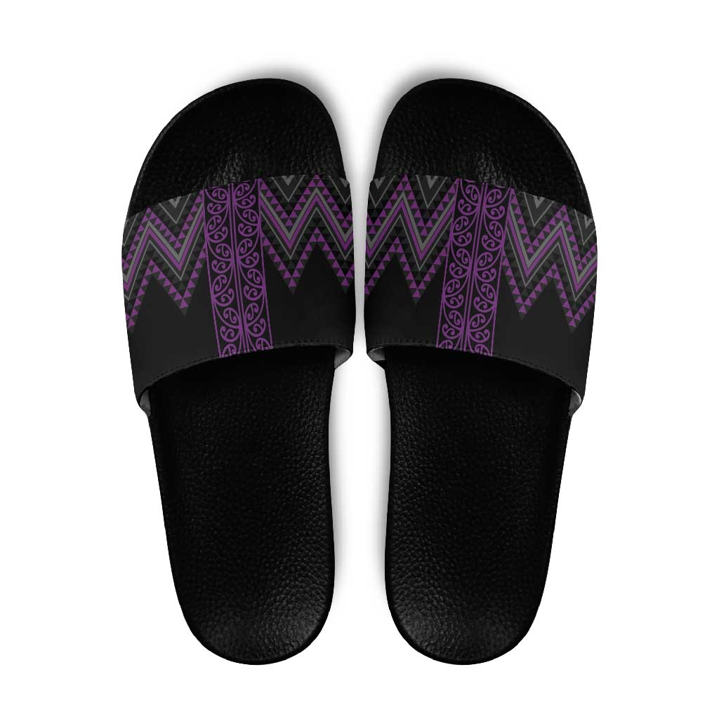 Purple Aotearoa Mangopare Kowhaiwhai Niho Taniwha Slide Sandals Maori New Zealand - Aussie Hoodie
