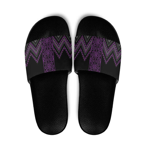 Purple Aotearoa Mangopare Kowhaiwhai Niho Taniwha Slide Sandals Maori New Zealand - Aussie Hoodie