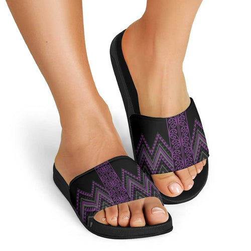 Purple Aotearoa Mangopare Kowhaiwhai Niho Taniwha Slide Sandals Maori New Zealand - Aussie Hoodie