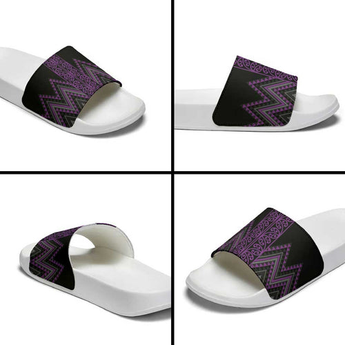 Purple Aotearoa Mangopare Kowhaiwhai Niho Taniwha Slide Sandals Maori New Zealand - Aussie Hoodie