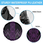 Purple Aotearoa Mangopare Kowhaiwhai and Niho Taniwha Spare Tire Cover Maori New Zealand