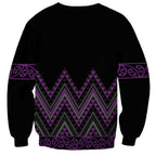 Purple Aotearoa Mangopare Kowhaiwhai and Niho Taniwha Sweatshirt Maori New Zealand