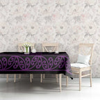 Purple Aotearoa Mangopare Kowhaiwhai and Niho Taniwha Tablecloth Maori New Zealand