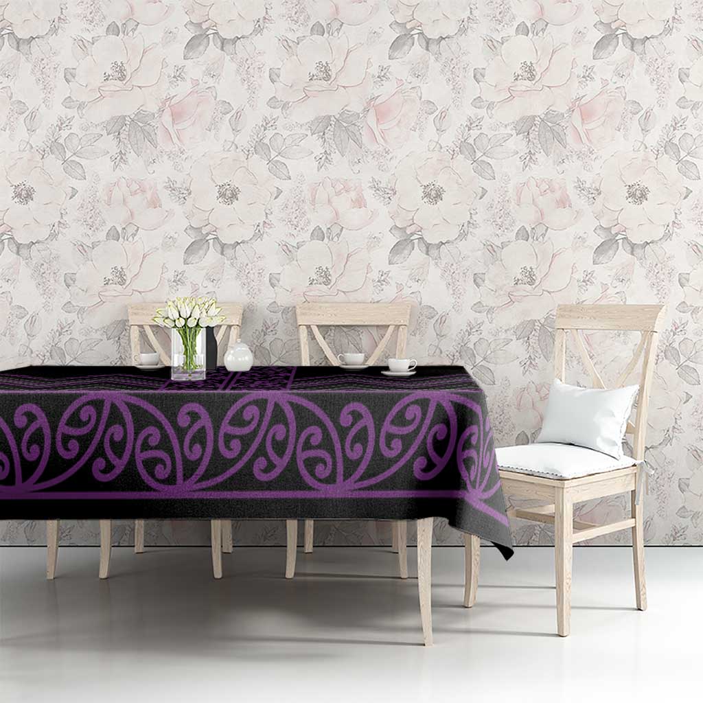 Purple Aotearoa Mangopare Kowhaiwhai and Niho Taniwha Tablecloth Maori New Zealand