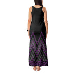Purple Aotearoa Mangopare Kowhaiwhai and Niho Taniwha Tank Maxi Dress Maori New Zealand