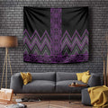 Purple Aotearoa Mangopare Kowhaiwhai and Niho Taniwha Tapestry Maori New Zealand