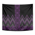 Purple Aotearoa Mangopare Kowhaiwhai and Niho Taniwha Tapestry Maori New Zealand