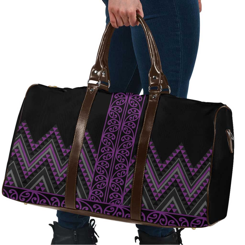 Purple Aotearoa Mangopare Kowhaiwhai Niho Taniwha Travel Bag Maori New Zealand - Aussie Hoodie