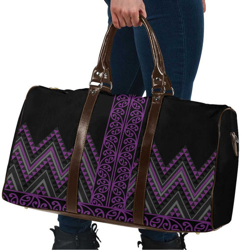 Purple Aotearoa Mangopare Kowhaiwhai Niho Taniwha Travel Bag Maori New Zealand - Aussie Hoodie