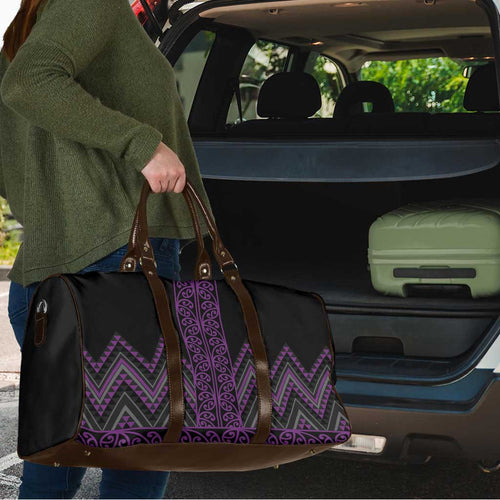 Purple Aotearoa Mangopare Kowhaiwhai Niho Taniwha Travel Bag Maori New Zealand - Aussie Hoodie