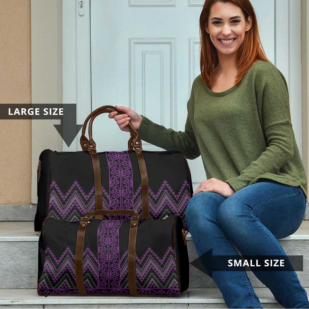 Purple Aotearoa Mangopare Kowhaiwhai Niho Taniwha Travel Bag Maori New Zealand - Aussie Hoodie