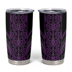 Purple Aotearoa Mangopare Kowhaiwhai and Niho Taniwha Tumbler Cup Maori New Zealand