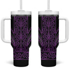 Purple Aotearoa Mangopare Kowhaiwhai and Niho Taniwha Tumbler With Handle Maori New Zealand