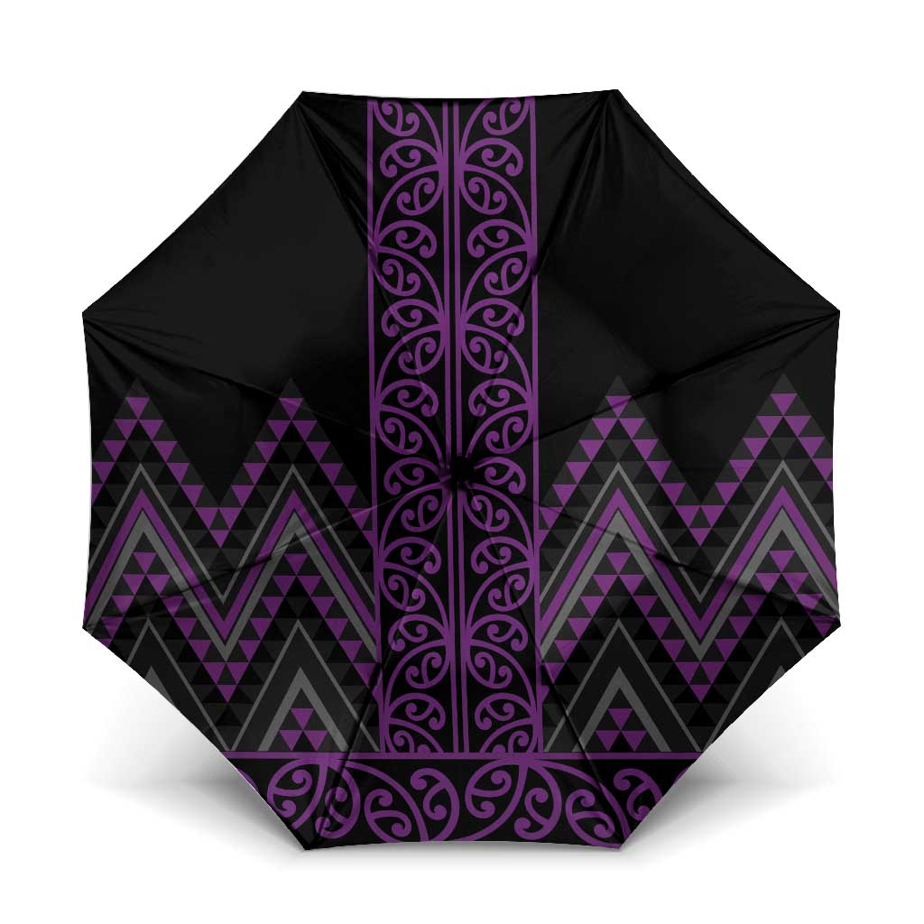 Purple Aotearoa Mangopare Kowhaiwhai Niho Taniwha Umbrella Maori New Zealand - Aussie Hoodie