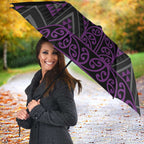 Purple Aotearoa Mangopare Kowhaiwhai Niho Taniwha Umbrella Maori New Zealand - Aussie Hoodie