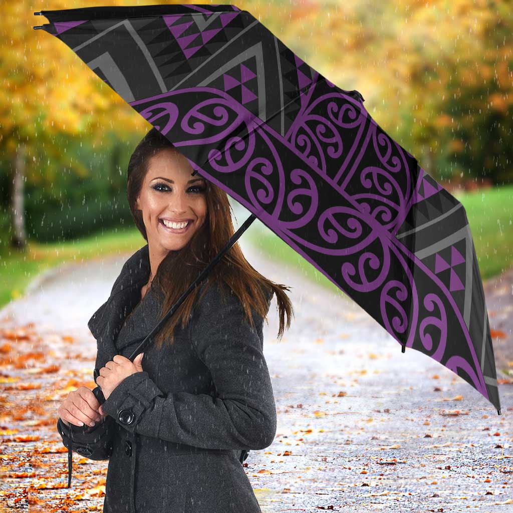 Purple Aotearoa Mangopare Kowhaiwhai Niho Taniwha Umbrella Maori New Zealand - Aussie Hoodie