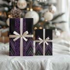 Purple Aotearoa Mangopare Kowhaiwhai and Niho Taniwha Wrapping Paper Maori New Zealand - Aussie Hoodie