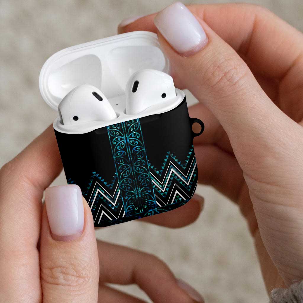 Paua Shell Aotearoa Mangopare Kowhaiwhai Niho Taniwha AirPods Case Maori New Zealand - Aussie Hoodie